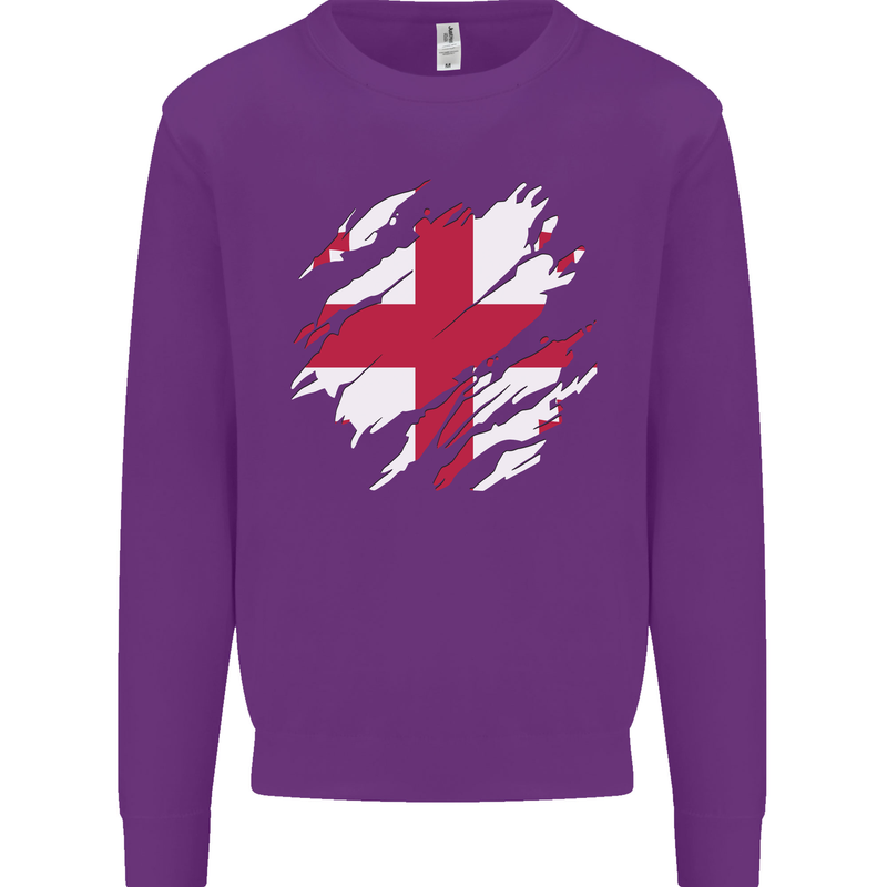 Torn Georgia Flag Georgian Day Football Kids Sweatshirt Jumper Purple