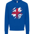Torn Georgia Flag Georgian Day Football Kids Sweatshirt Jumper Royal Blue