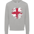 Torn Georgia Flag Georgian Day Football Kids Sweatshirt Jumper Sports Grey