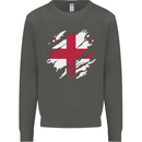 Torn Georgia Flag Georgian Day Football Kids Sweatshirt Jumper Storm Grey