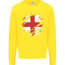 Torn Georgia Flag Georgian Day Football Kids Sweatshirt Jumper Yellow