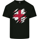 Torn Georgia Flag Georgian Day Football Kids T-Shirt Childrens Black