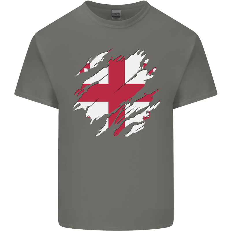Torn Georgia Flag Georgian Day Football Kids T-Shirt Childrens Charcoal