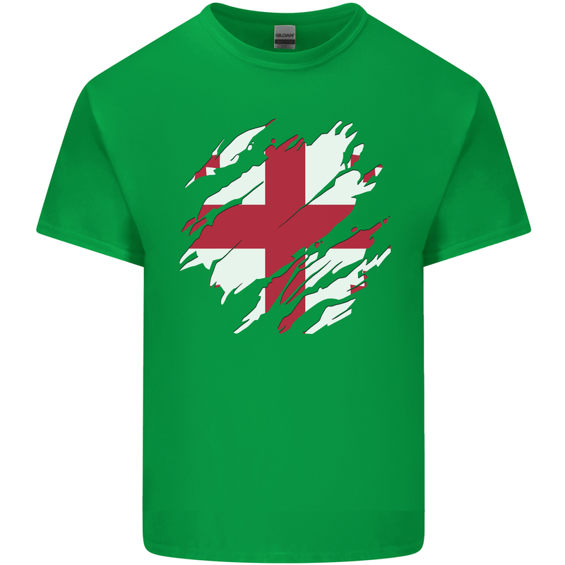 Torn Georgia Flag Georgian Day Football Kids T-Shirt Childrens Irish Green