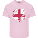 Torn Georgia Flag Georgian Day Football Kids T-Shirt Childrens Light Pink