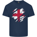 Torn Georgia Flag Georgian Day Football Kids T-Shirt Childrens Navy Blue