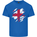 Torn Georgia Flag Georgian Day Football Kids T-Shirt Childrens Royal Blue