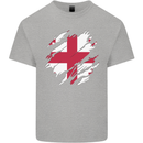 Torn Georgia Flag Georgian Day Football Kids T-Shirt Childrens Sports Grey
