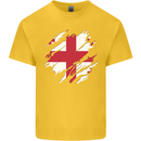 Torn Georgia Flag Georgian Day Football Kids T-Shirt Childrens Yellow