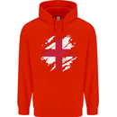 Torn Georgia Flag Georgian Day Football Mens 80% Cotton Hoodie Bright Red