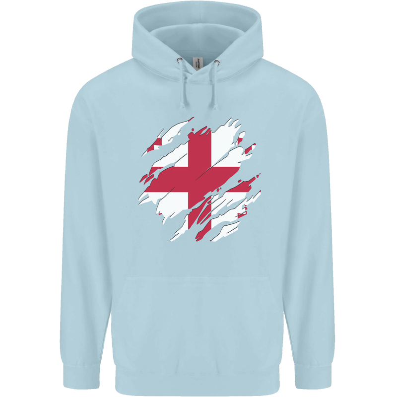 Torn Georgia Flag Georgian Day Football Mens 80% Cotton Hoodie Light Blue