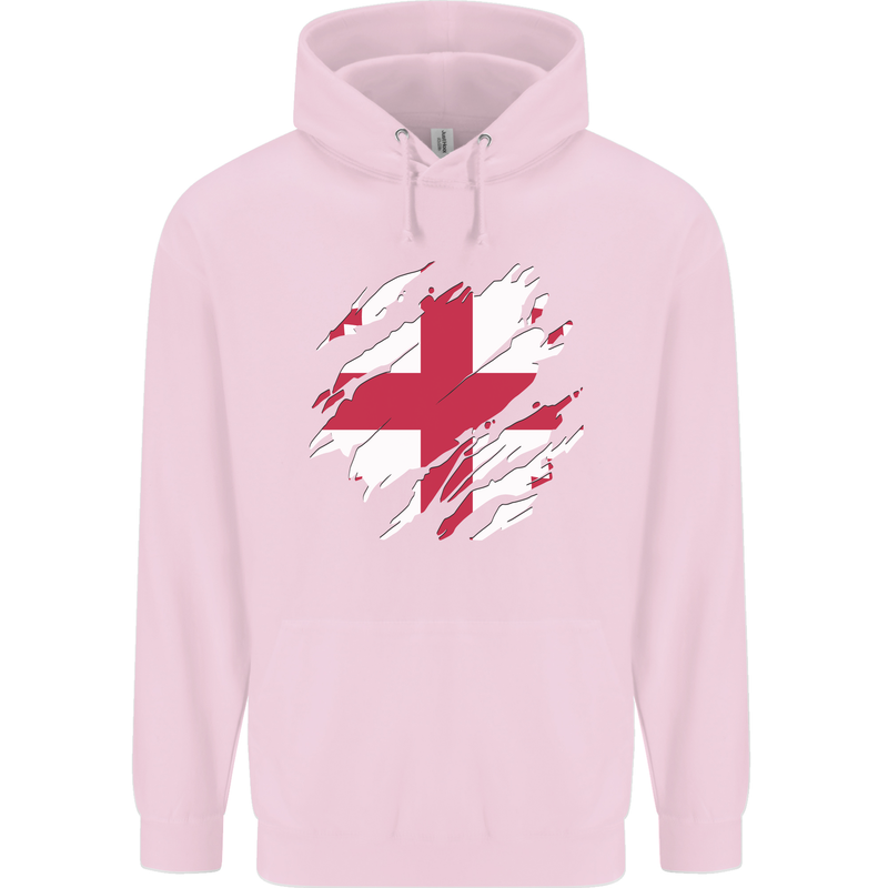 Torn Georgia Flag Georgian Day Football Mens 80% Cotton Hoodie Light Pink