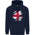 Torn Georgia Flag Georgian Day Football Mens 80% Cotton Hoodie Navy Blue