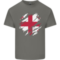 Torn Georgia Flag Georgian Day Football Mens Cotton T-Shirt Tee Top Charcoal