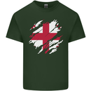 Torn Georgia Flag Georgian Day Football Mens Cotton T-Shirt Tee Top Forest Green