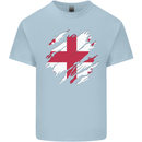 Torn Georgia Flag Georgian Day Football Mens Cotton T-Shirt Tee Top Light Blue