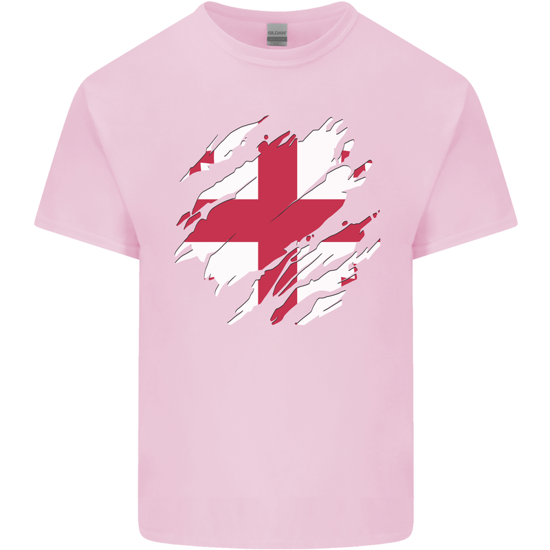 Torn Georgia Flag Georgian Day Football Mens Cotton T-Shirt Tee Top Light Pink