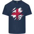 Torn Georgia Flag Georgian Day Football Mens Cotton T-Shirt Tee Top Navy Blue