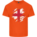 Torn Georgia Flag Georgian Day Football Mens Cotton T-Shirt Tee Top Orange