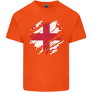 Torn Georgia Flag Georgian Day Football Mens Cotton T-Shirt Tee Top Orange