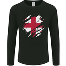 Torn Georgia Flag Georgian Day Football Mens Long Sleeve T-Shirt Black