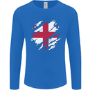 Torn Georgia Flag Georgian Day Football Mens Long Sleeve T-Shirt Royal Blue