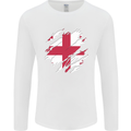 Torn Georgia Flag Georgian Day Football Mens Long Sleeve T-Shirt White
