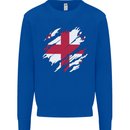 Torn Georgia Flag Georgian Day Football Mens Sweatshirt Jumper Royal Blue