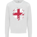 Torn Georgia Flag Georgian Day Football Mens Sweatshirt Jumper White