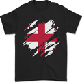 Torn Georgia Flag Georgian Day Football Mens T-Shirt 100% Cotton Black