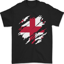 Torn Georgia Flag Georgian Day Football Mens T-Shirt 100% Cotton Black