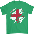 Torn Georgia Flag Georgian Day Football Mens T-Shirt 100% Cotton Irish Green