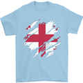 Torn Georgia Flag Georgian Day Football Mens T-Shirt 100% Cotton Light Blue
