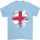 Torn Georgia Flag Georgian Day Football Mens T-Shirt 100% Cotton Light Blue