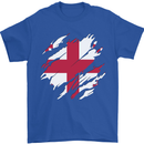 Torn Georgia Flag Georgian Day Football Mens T-Shirt 100% Cotton Royal Blue