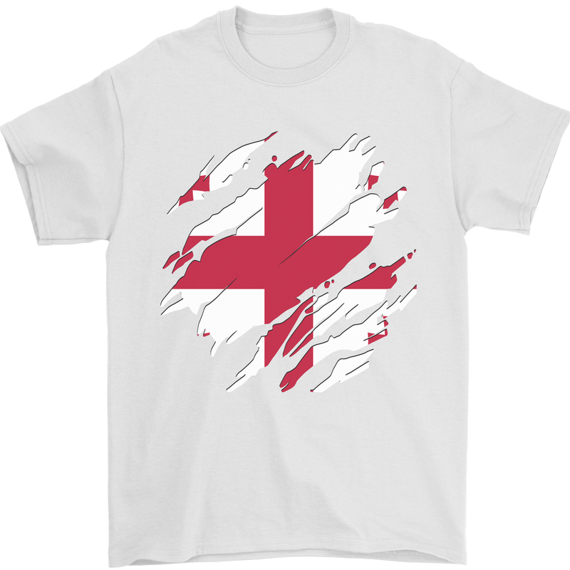 Torn Georgia Flag Georgian Day Football Mens T-Shirt 100% Cotton White