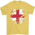 Torn Georgia Flag Georgian Day Football Mens T-Shirt 100% Cotton Yellow