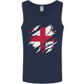 Torn Georgia Flag Georgian Day Football Mens Vest Tank Top Navy Blue