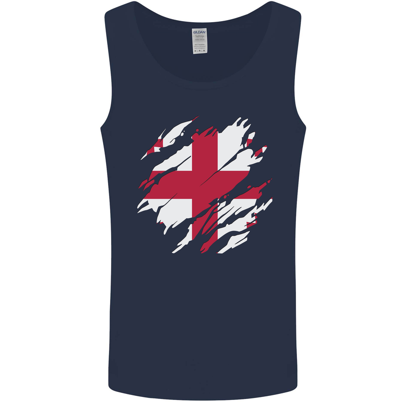 Torn Georgia Flag Georgian Day Football Mens Vest Tank Top Navy Blue