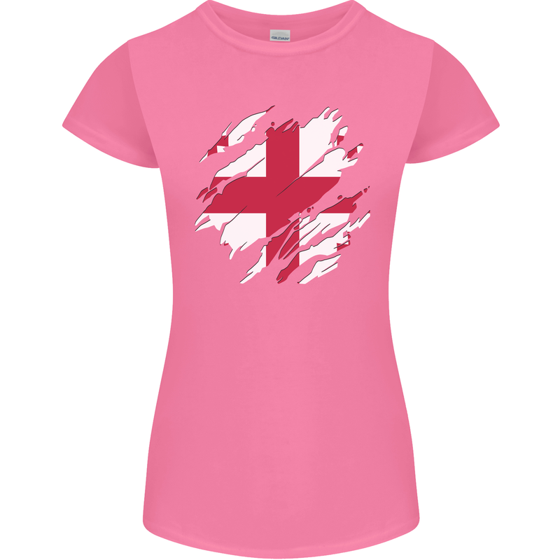 Torn Georgia Flag Georgian Day Football Womens Petite Cut T-Shirt Azalea