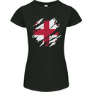 Torn Georgia Flag Georgian Day Football Womens Petite Cut T-Shirt Black