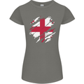 Torn Georgia Flag Georgian Day Football Womens Petite Cut T-Shirt Charcoal