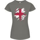 Torn Georgia Flag Georgian Day Football Womens Petite Cut T-Shirt Charcoal
