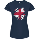 Torn Georgia Flag Georgian Day Football Womens Petite Cut T-Shirt Navy Blue