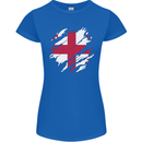 Torn Georgia Flag Georgian Day Football Womens Petite Cut T-Shirt Royal Blue