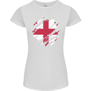 Torn Georgia Flag Georgian Day Football Womens Petite Cut T-Shirt White