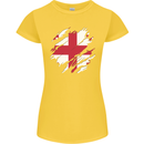 Torn Georgia Flag Georgian Day Football Womens Petite Cut T-Shirt Yellow
