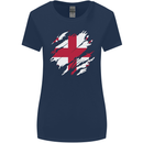 Torn Georgia Flag Georgian Day Football Womens Wider Cut T-Shirt Navy Blue