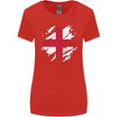 Torn Georgia Flag Georgian Day Football Womens Wider Cut T-Shirt Red