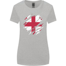 Torn Georgia Flag Georgian Day Football Womens Wider Cut T-Shirt Sports Grey